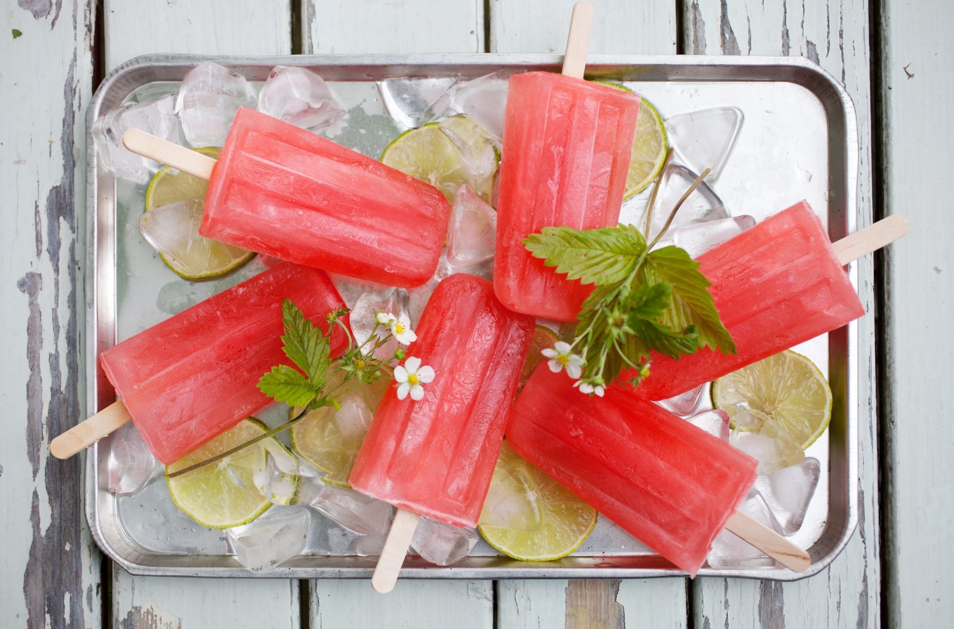 Rhubarb-Lime Popsicles